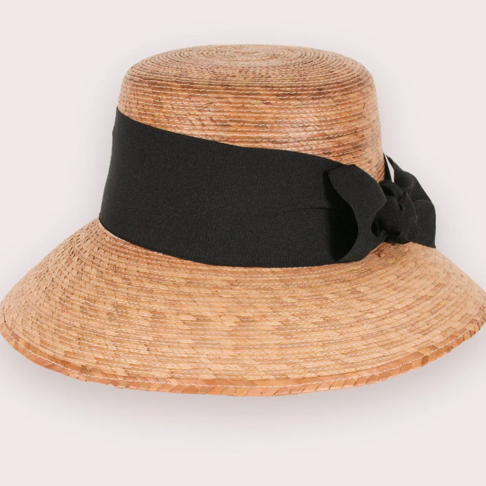 NWT Tula Somerset Black Bow Straw Hat - Picture 4 of 9